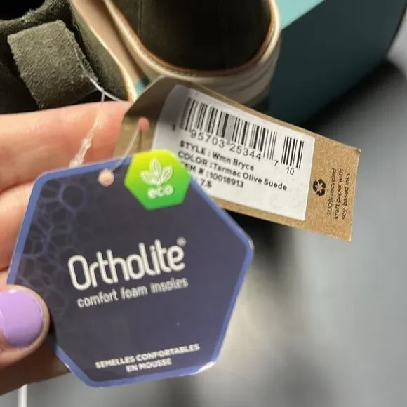 TOMS Women’s Bryce Tarmac Olive Suede Shoes - Size 7.5 - Picture 4 of 5